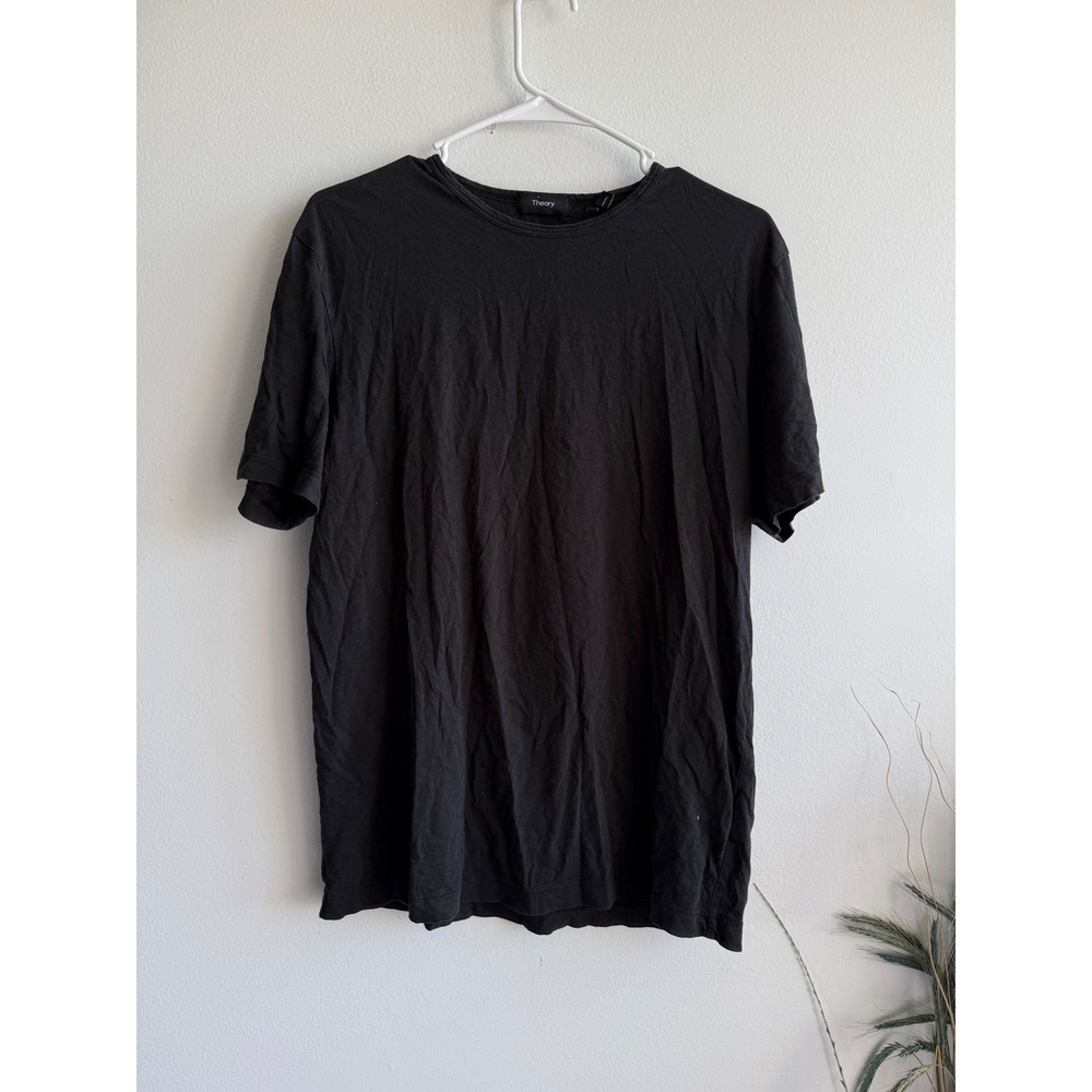 Theory‎ Womens Black Short Sleeve Crew Neck Jersey Tee Shirt Size M 1043